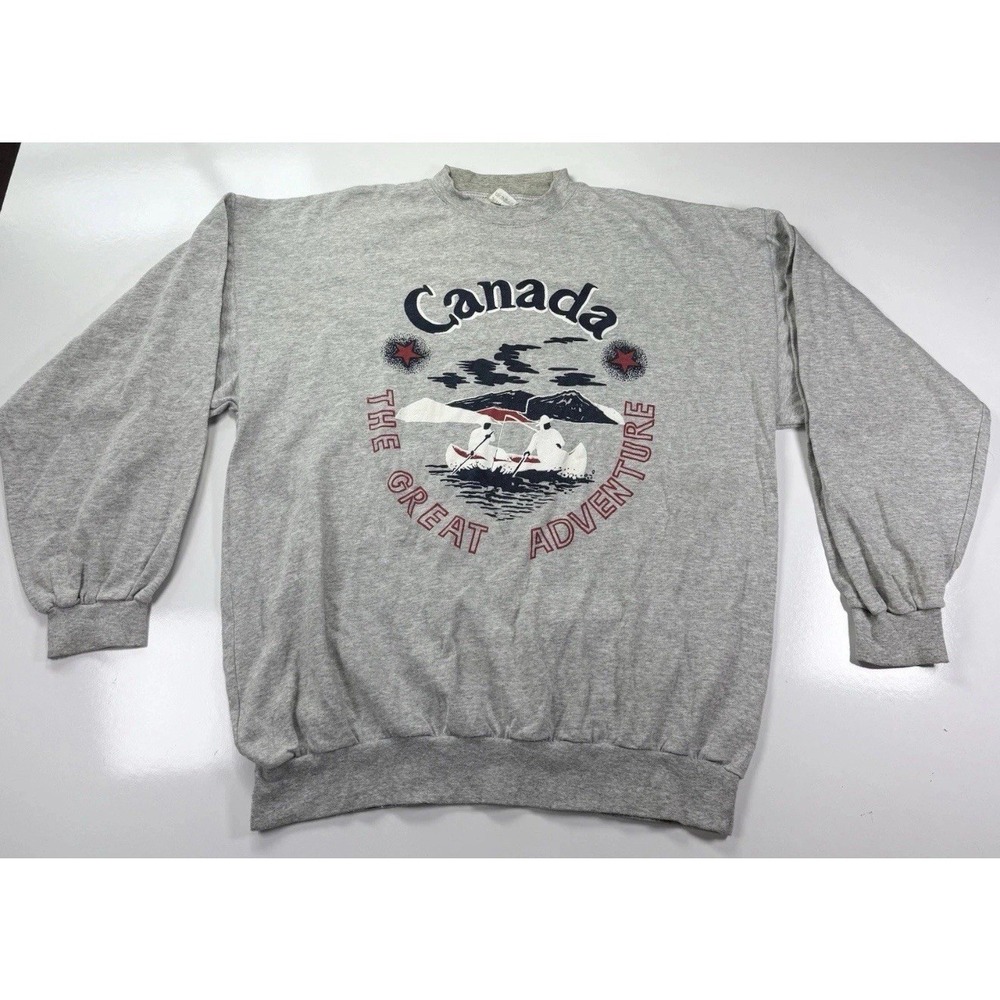 Vintage Canada‎ The Great American Adventure Graphic Sweatshirt Medium Casual